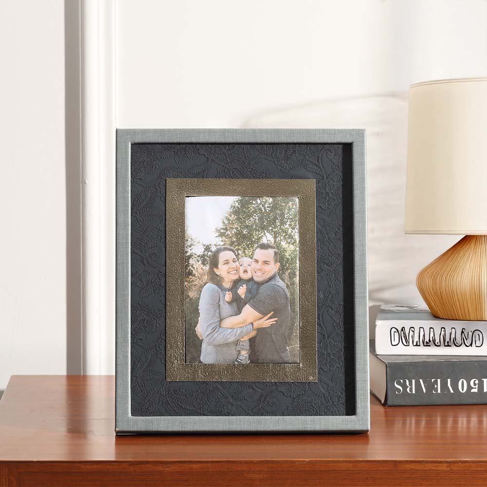 Oasis Glass Photo Frame Medium - Indigo Grey