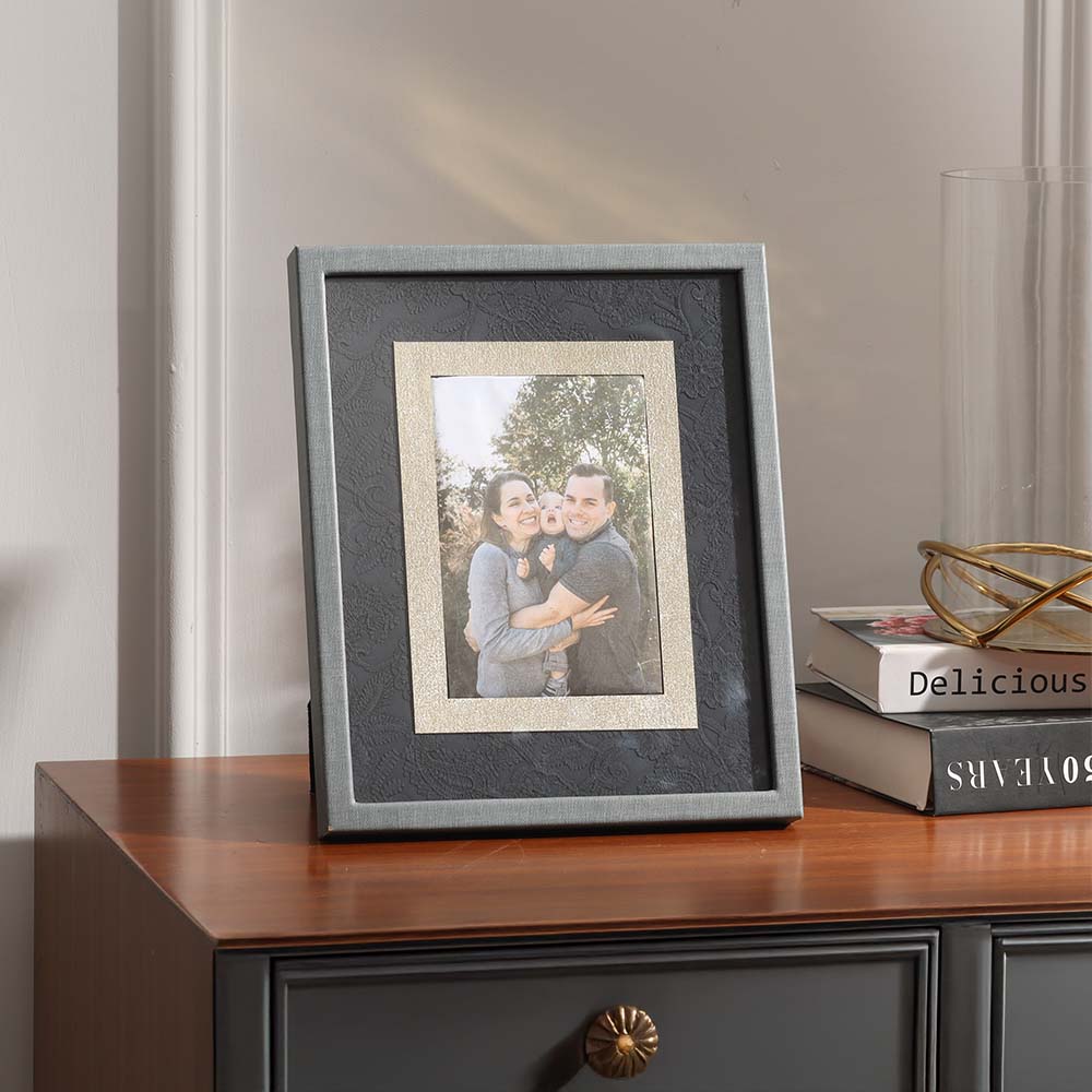 Oasis Glass Photo Frame Medium - Indigo Grey