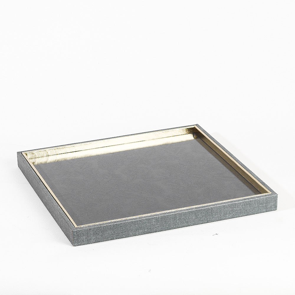 Oasis Glass Square Tray Medium - Indigo Grey