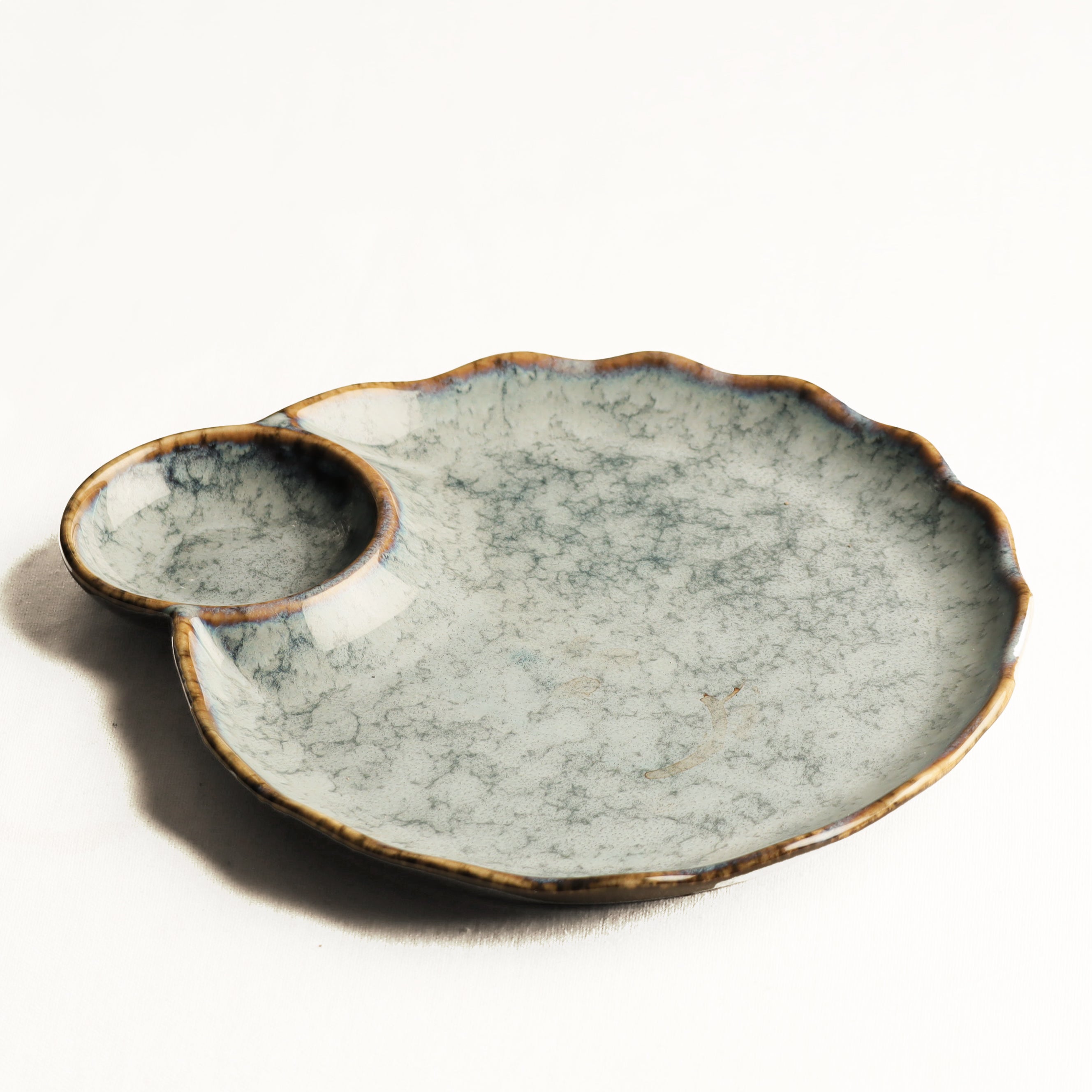 Oasis Round Dimsum Plate - Cool Grey