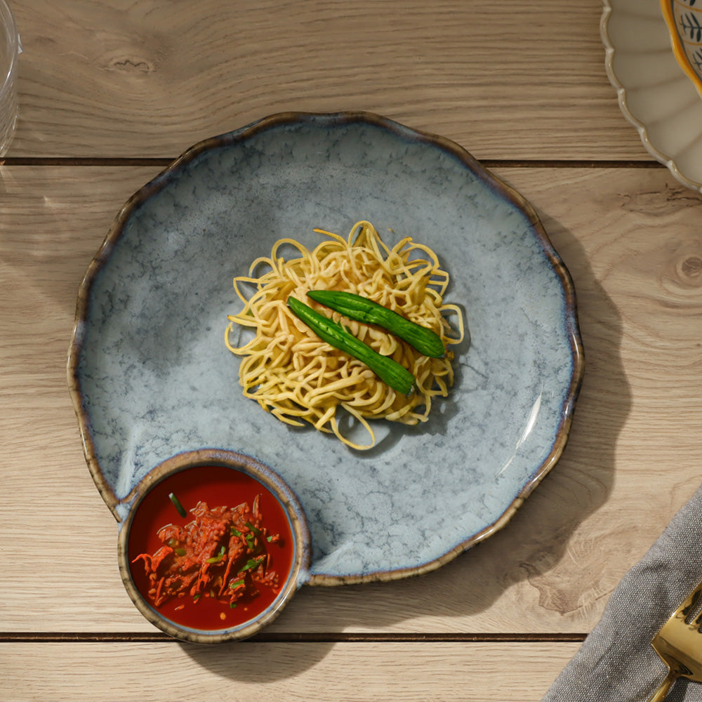 Oasis Round Dimsum Plate - Cool Grey