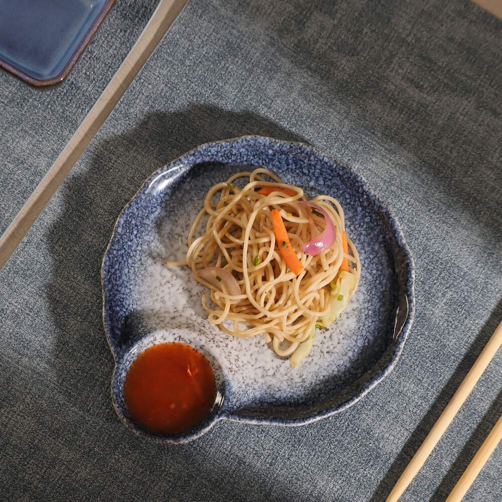 Oasis Round Dimsum Plate Small - Blue Grey