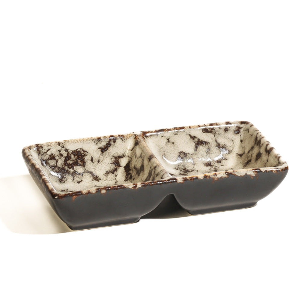 Oasis Sectional Serving Plate - Sandy Brown