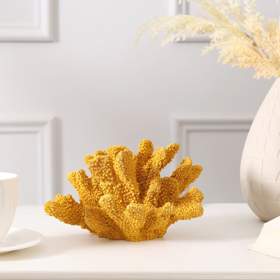 Ocean Coral Decorative Sculpture - Mustard
