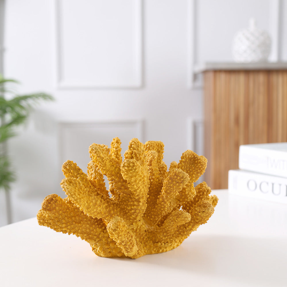 Ocean Coral Decorative Sculpture - Mustard
