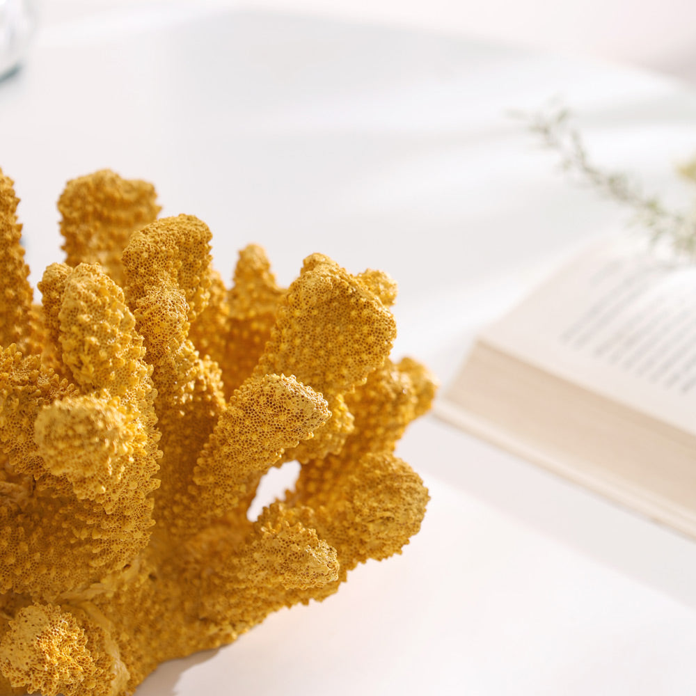 Ocean Coral Decorative Sculpture - Mustard