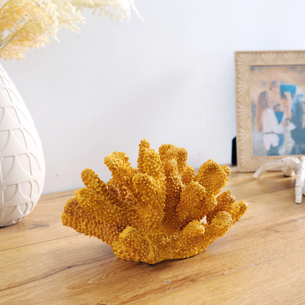 Ocean Coral Decorative Sculpture - Mustard