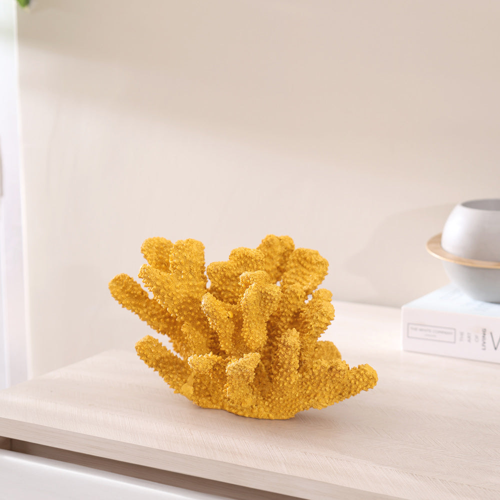 Ocean Coral Decorative Sculpture - Mustard
