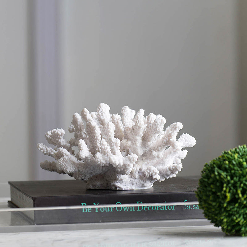 Ocean Coral Decorative Sculpture - White