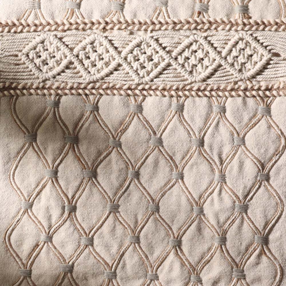 Ogee Embroidered Table Runner - Natural
