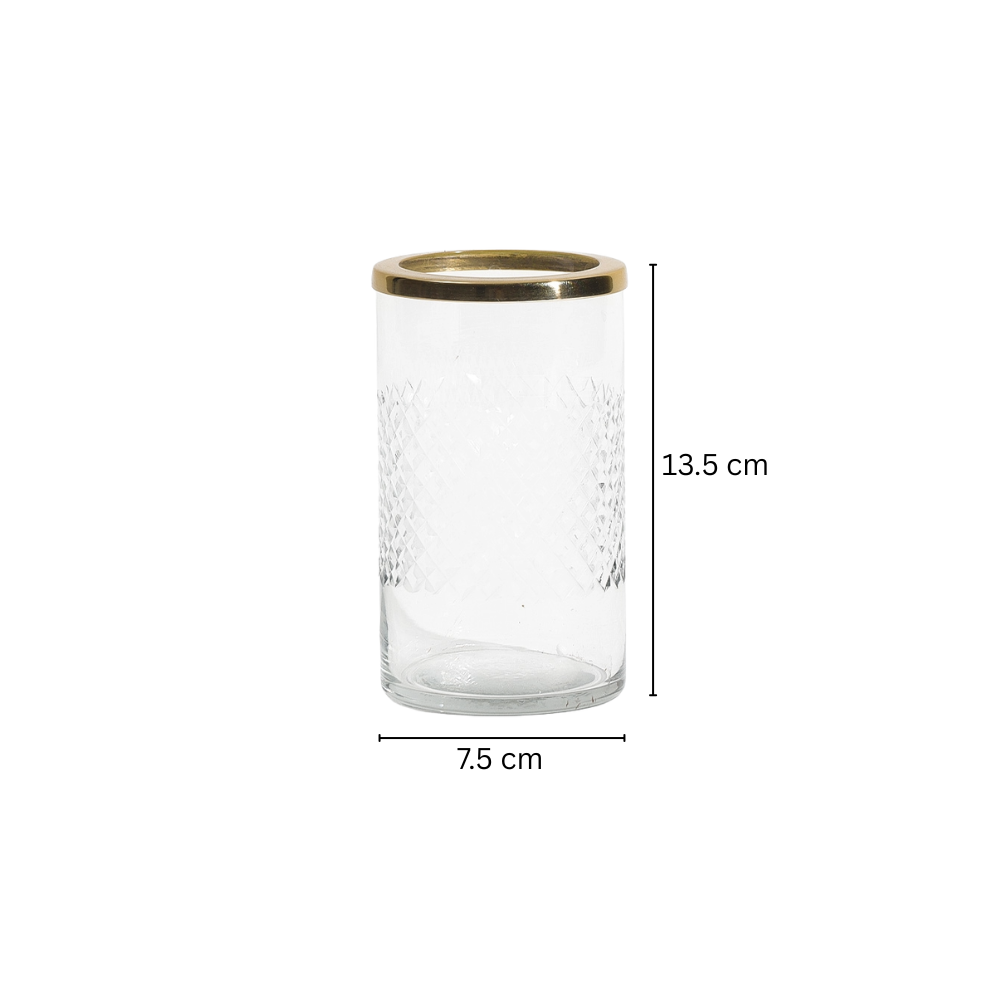 Olena Glass Toothbrush Tumbler - Clear Gold