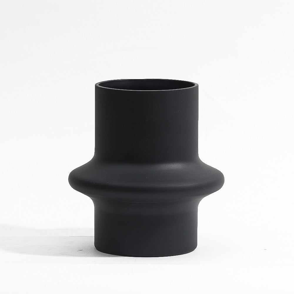 Olivia Sandblasted Glass Vase Small - Black