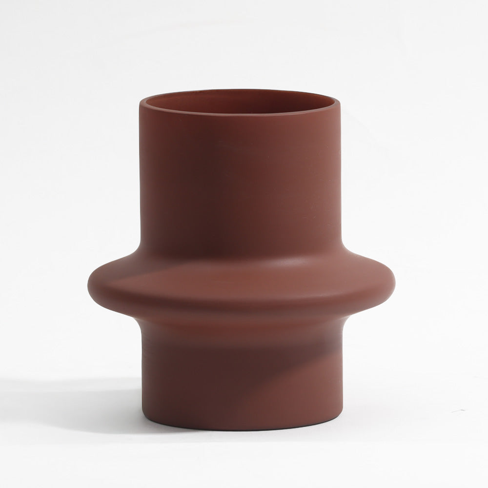 Olivia Sandblasted Glass Vase Small - Terracotta