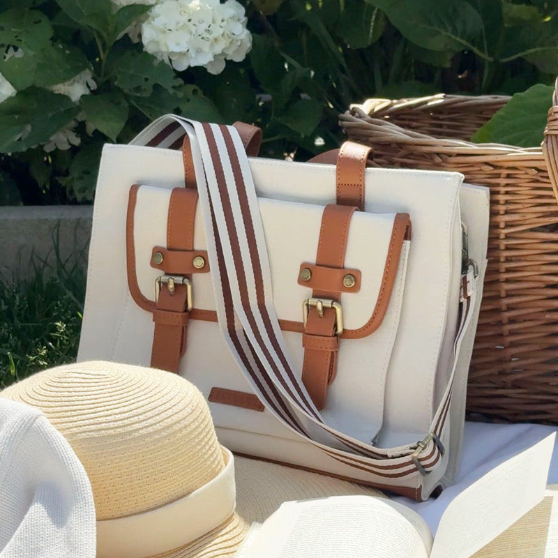 Olivia Tote Bag Small Beige Brown