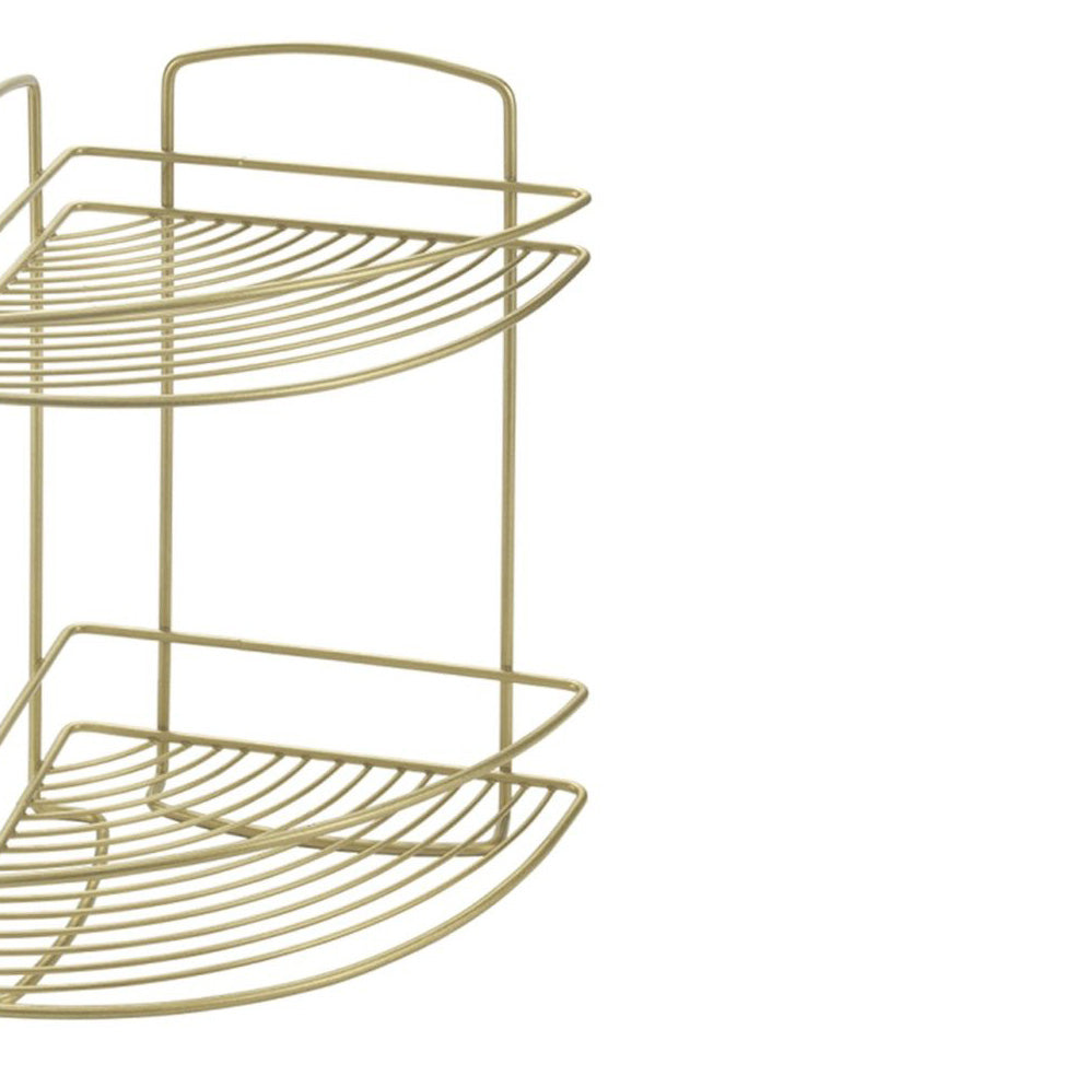 Onda 2-Tier Corner Shelf - Brass