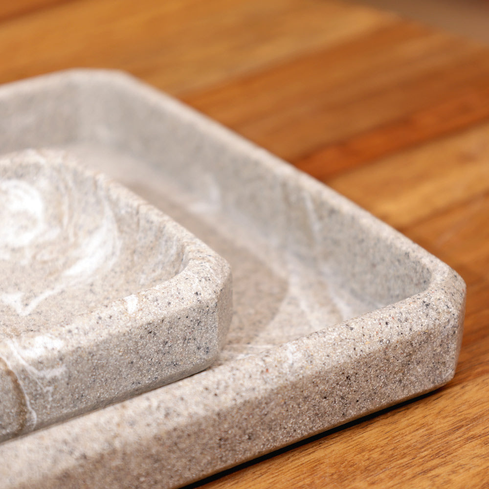 Onyx 4-piece Bathroom Set - Marbled Granite