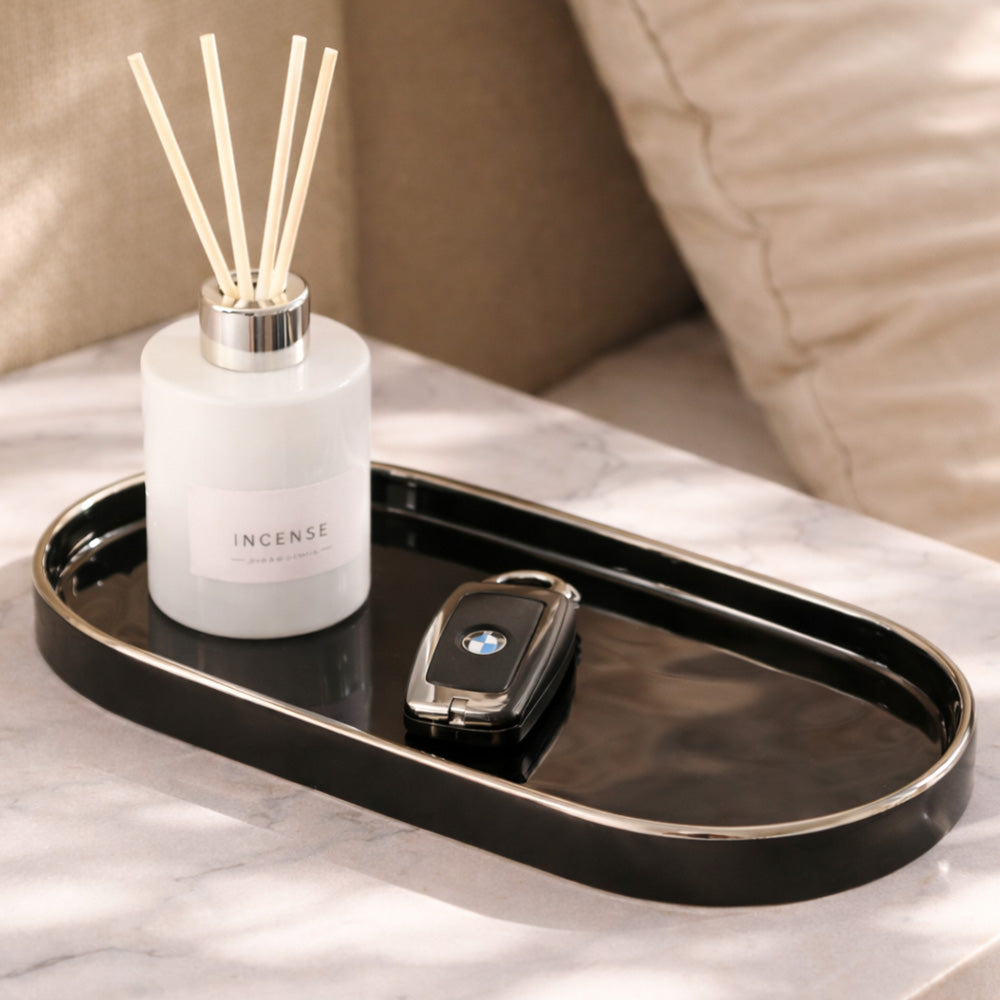 Onyx Oval Serving Platter Large - Black