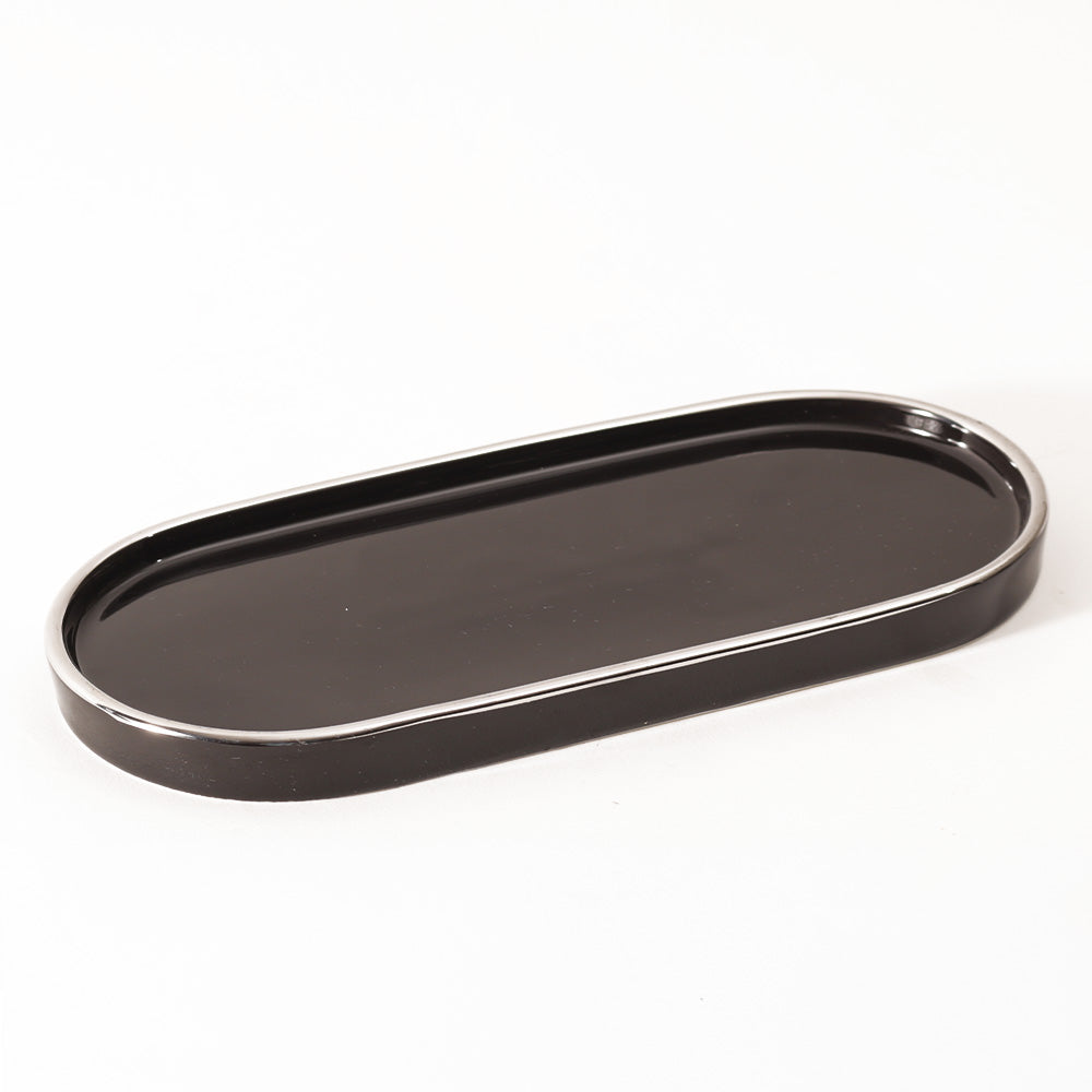 Onyx Oval Serving Platter Medium - Black