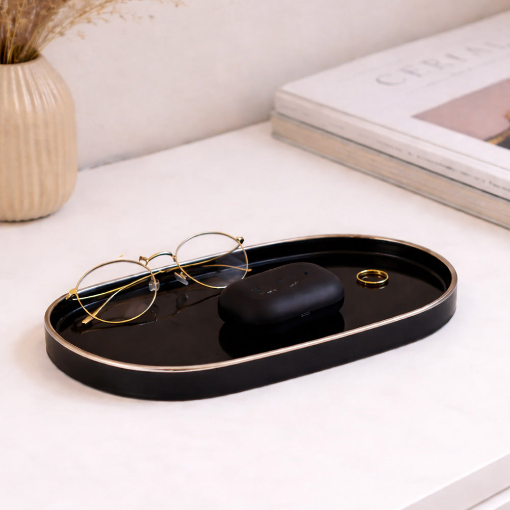 Onyx Oval Serving Platter Medium - Black