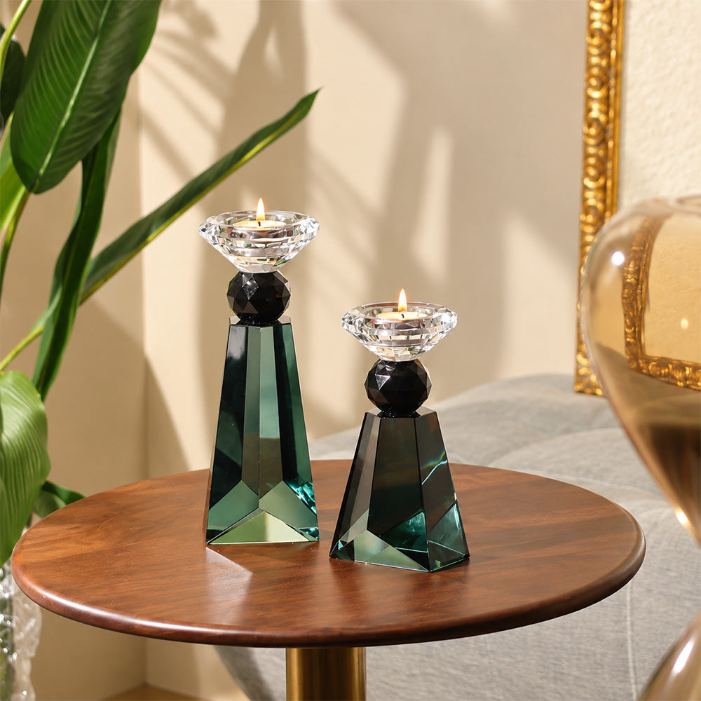 Opulence Crystal Tealight Holder Small - Turquoise