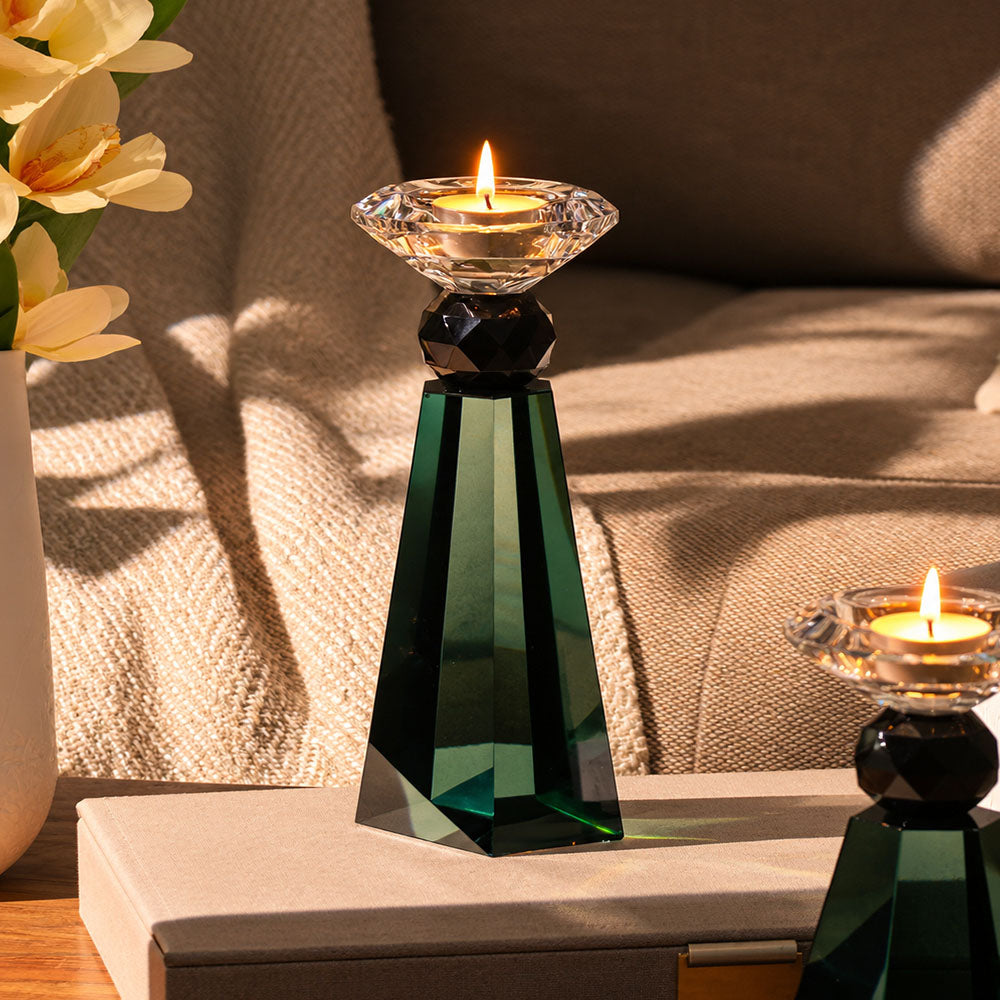 Opulence Crystal Tealight Holder Medium - Turquoise