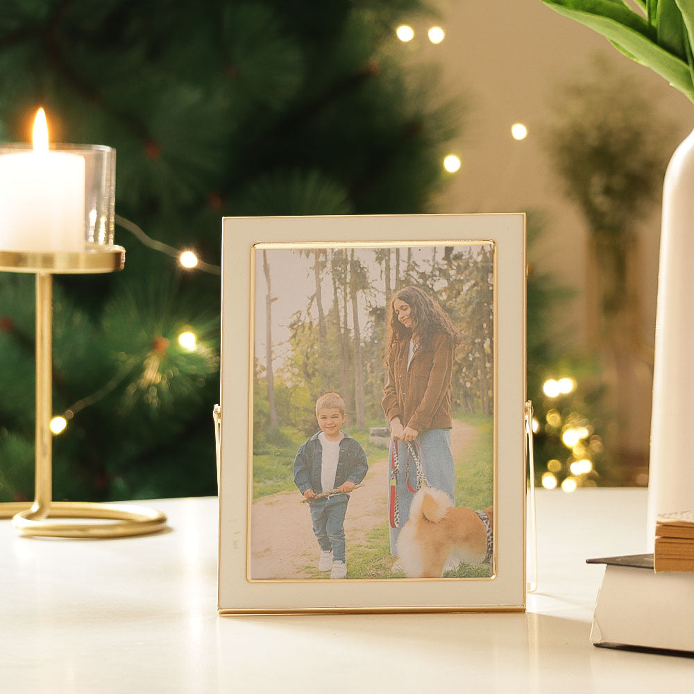 Opus Photo Frame Large - White Gold