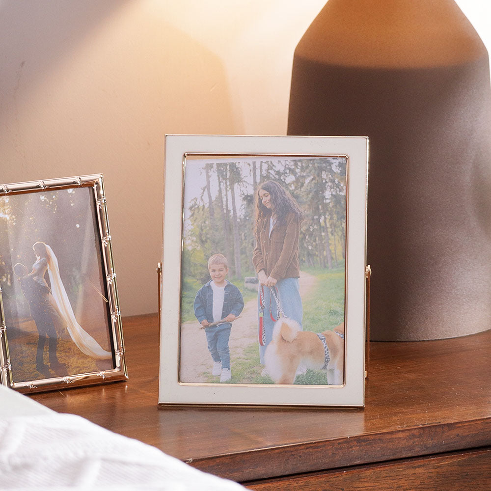 Opus Photo Frame Large - White Gold