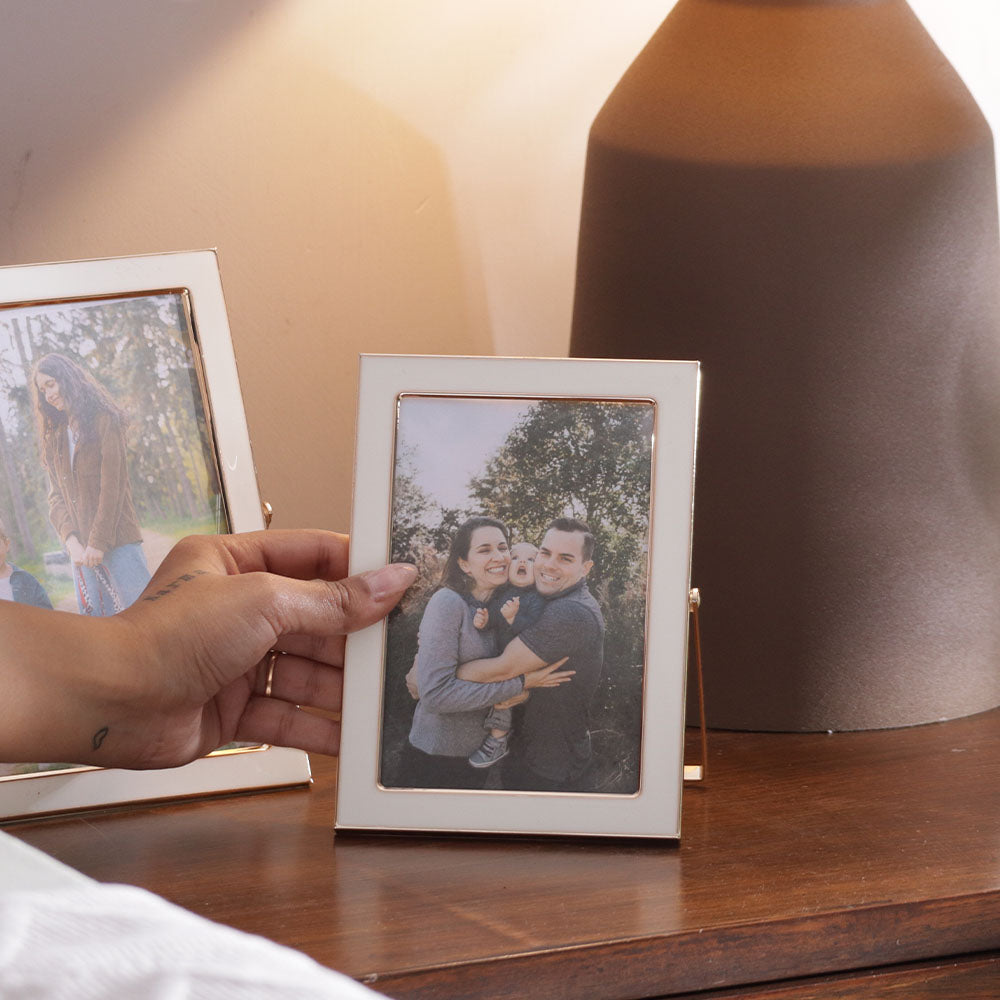 Opus Photo Frame Medium - White Gold