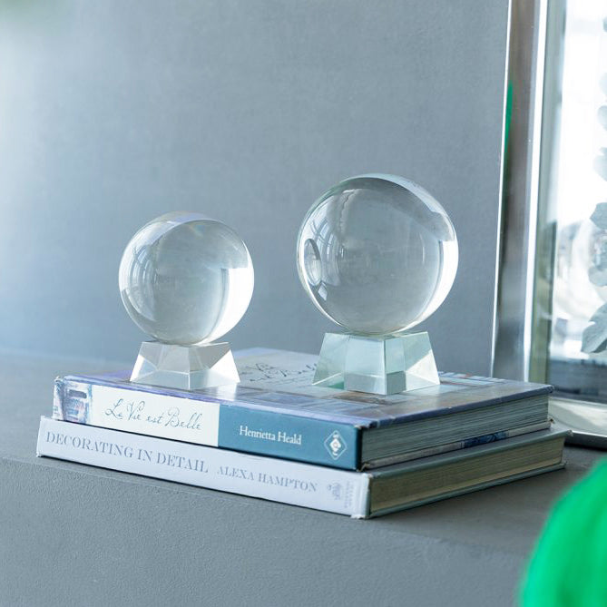 Oracle Glass Ball Accent with Base - Clear