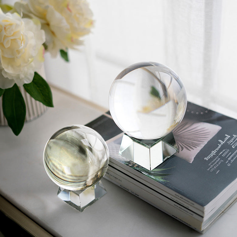 Oracle Glass Ball Accent with Base - Clear