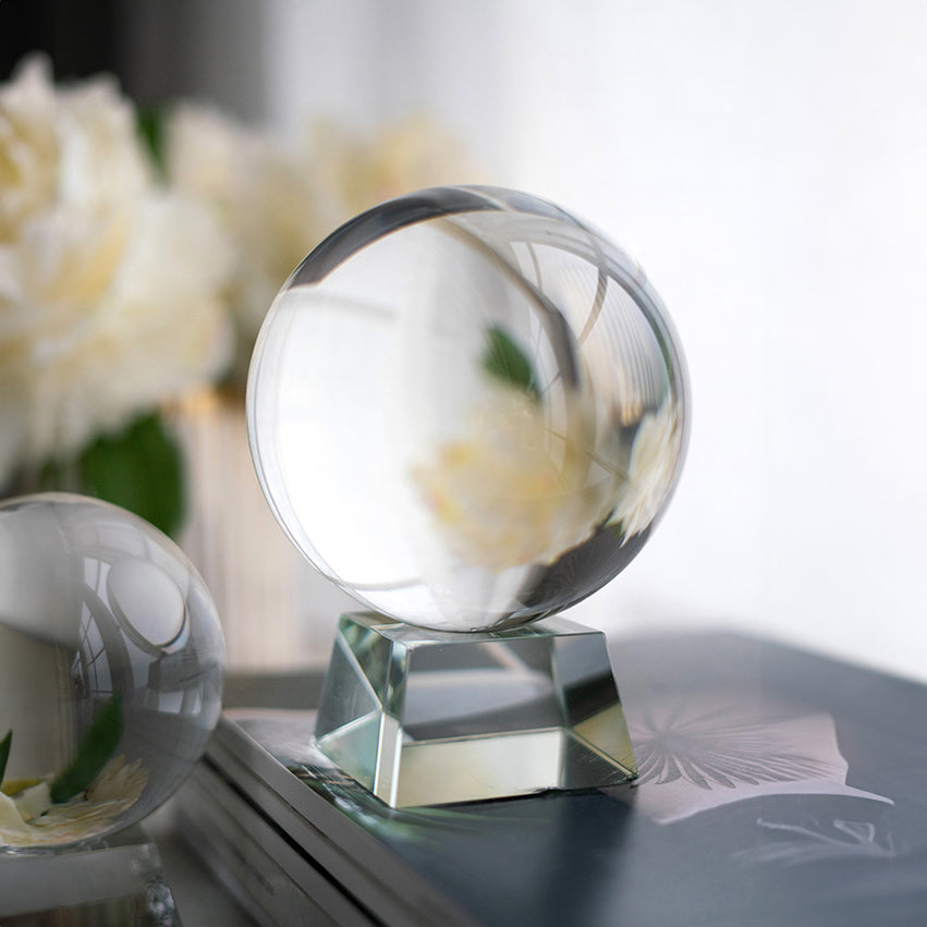 Oracle Glass Ball Accent with Base - Clear