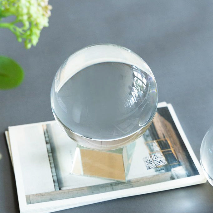 Oracle Glass Ball Accent with Base - Clear