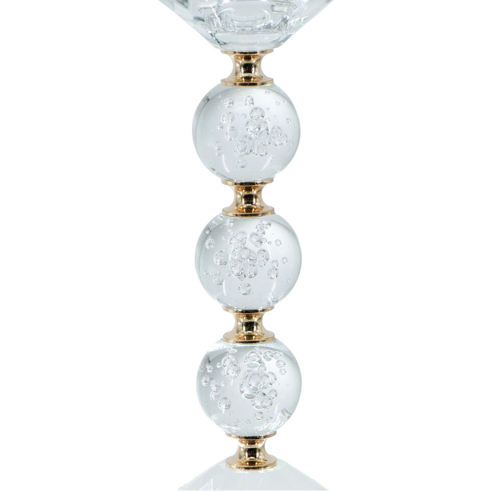 Orbis Glass Candle Holder Medium - Clear Gold