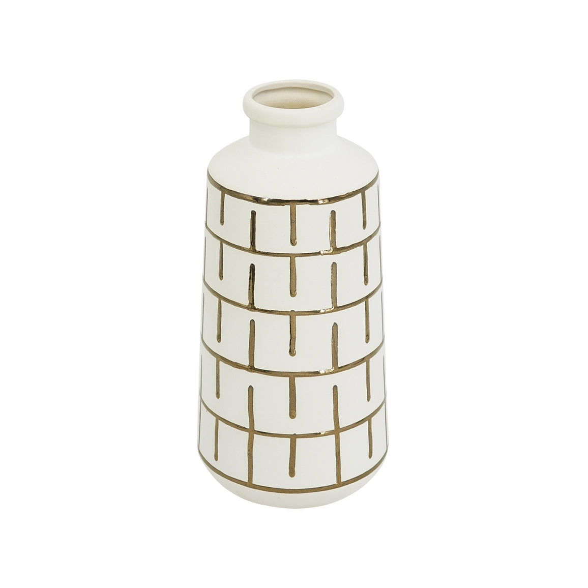 Orlo Ceramic Vase Large - White Gold