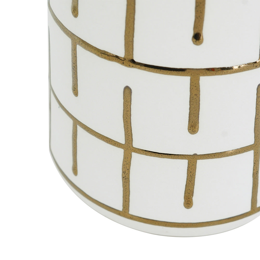 Orlo Ceramic Vase Large - White Gold