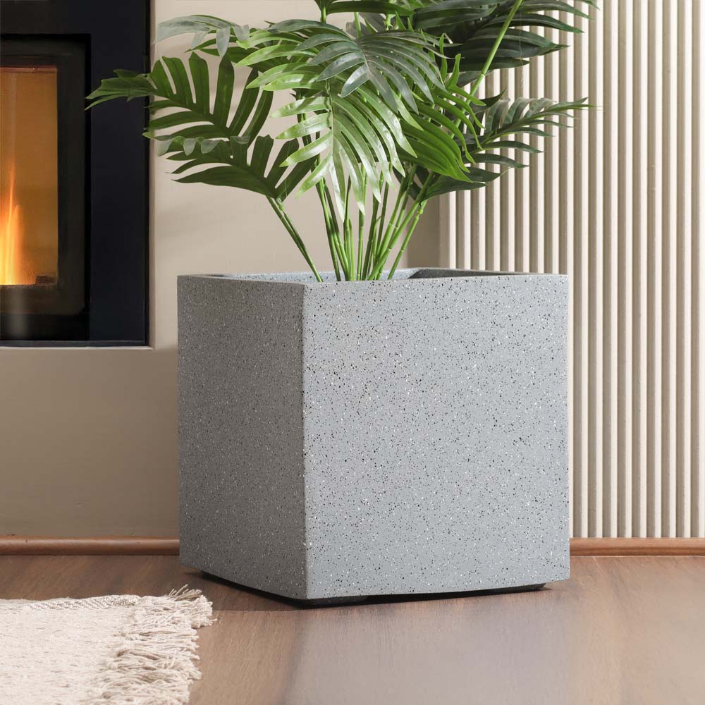 Orion Square Planter Large - Speckled Grey