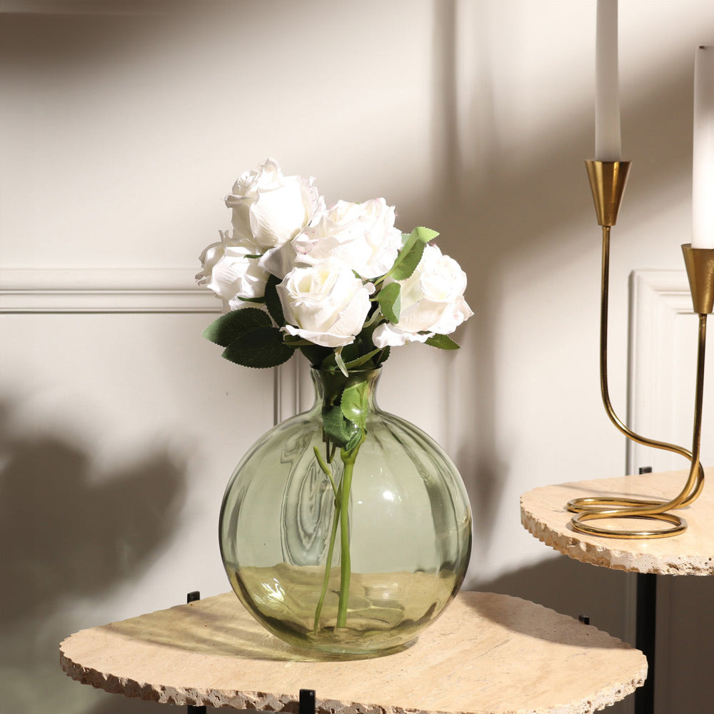 Orly Rippled Round Vase Large - Sage