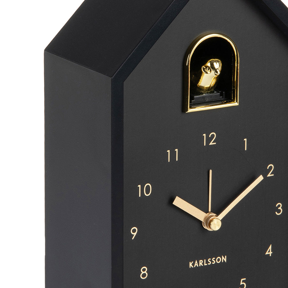 Oro Modern Cuckoo Alarm Clock - Black