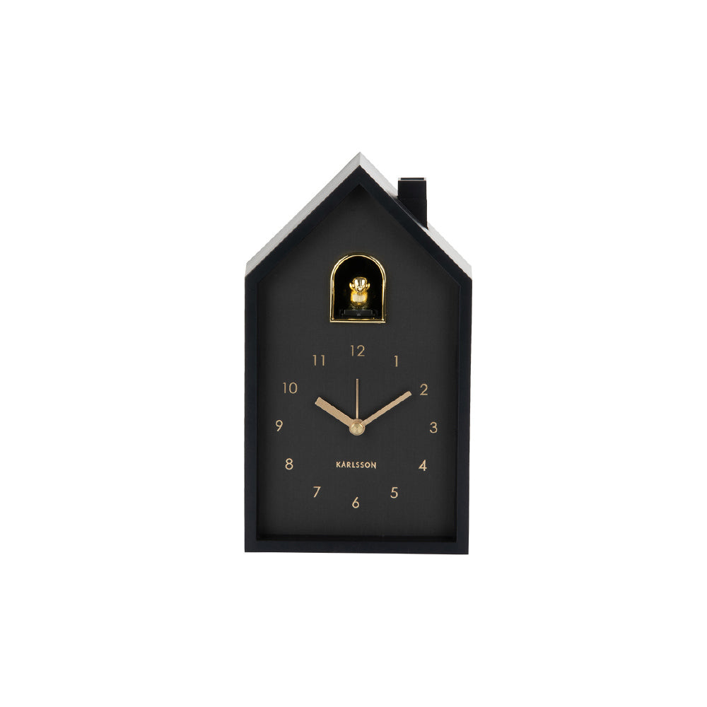 Oro Modern Cuckoo Alarm Clock - Black