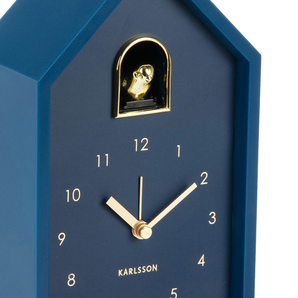 Oro Modern Cuckoo Alarm Clock - Dark Blue
