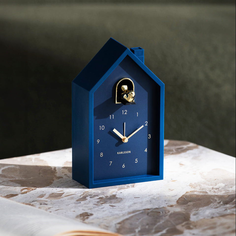 Oro Modern Cuckoo Alarm Clock - Dark Blue