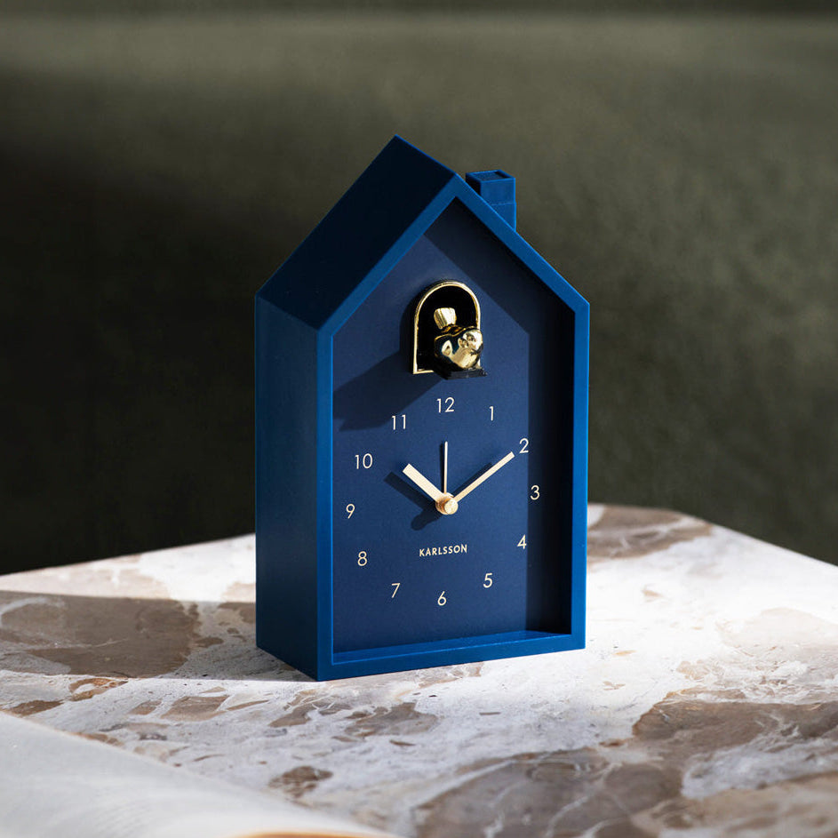 Oro Modern Cuckoo Alarm Clock - Dark Blue