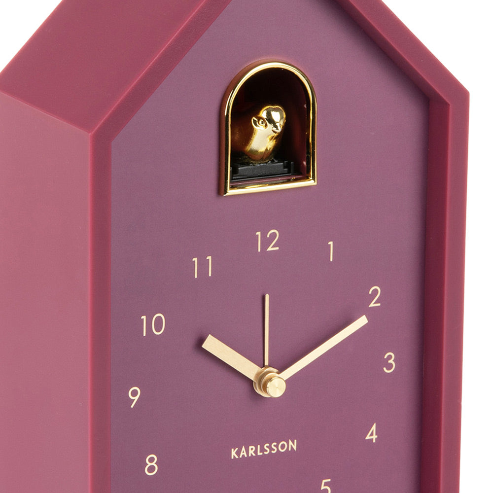 Oro Modern Cuckoo Alarm Clock - Dark Mauve