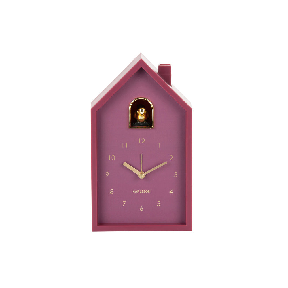 Oro Modern Cuckoo Alarm Clock - Dark Mauve