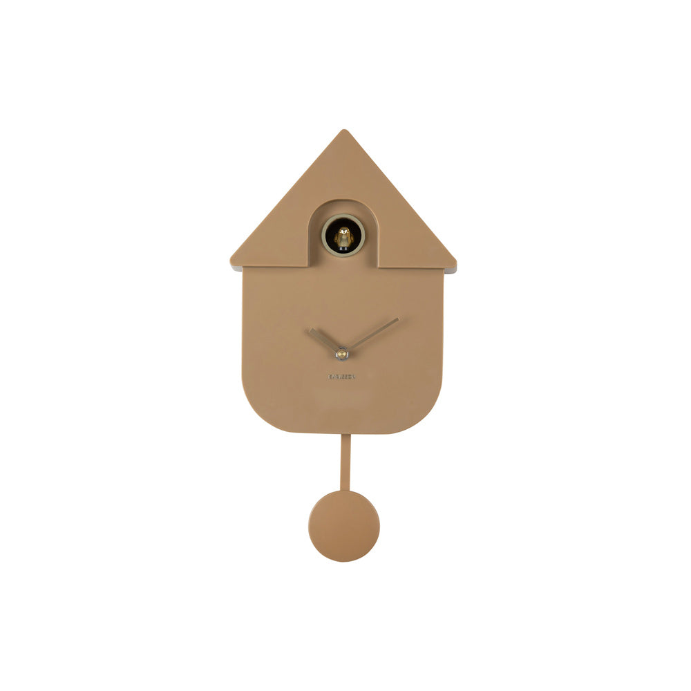 Oro Modern Cuckoo Pendulum Wall Clock - Mocha Brown