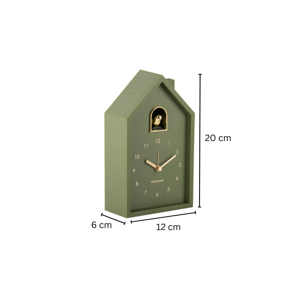 Oro Modern Cuckoo Alarm Clock - Green