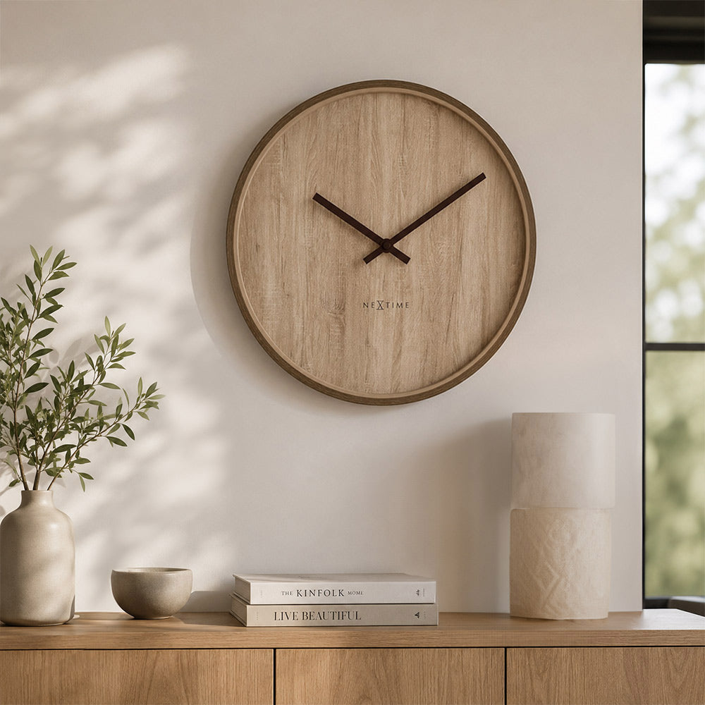 Oslo Wall Clock 50cm - Light Brown