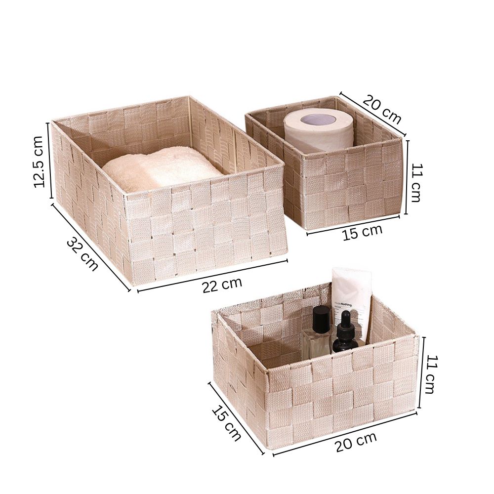 Otto Storage Baskets, Set of 3 - Beige