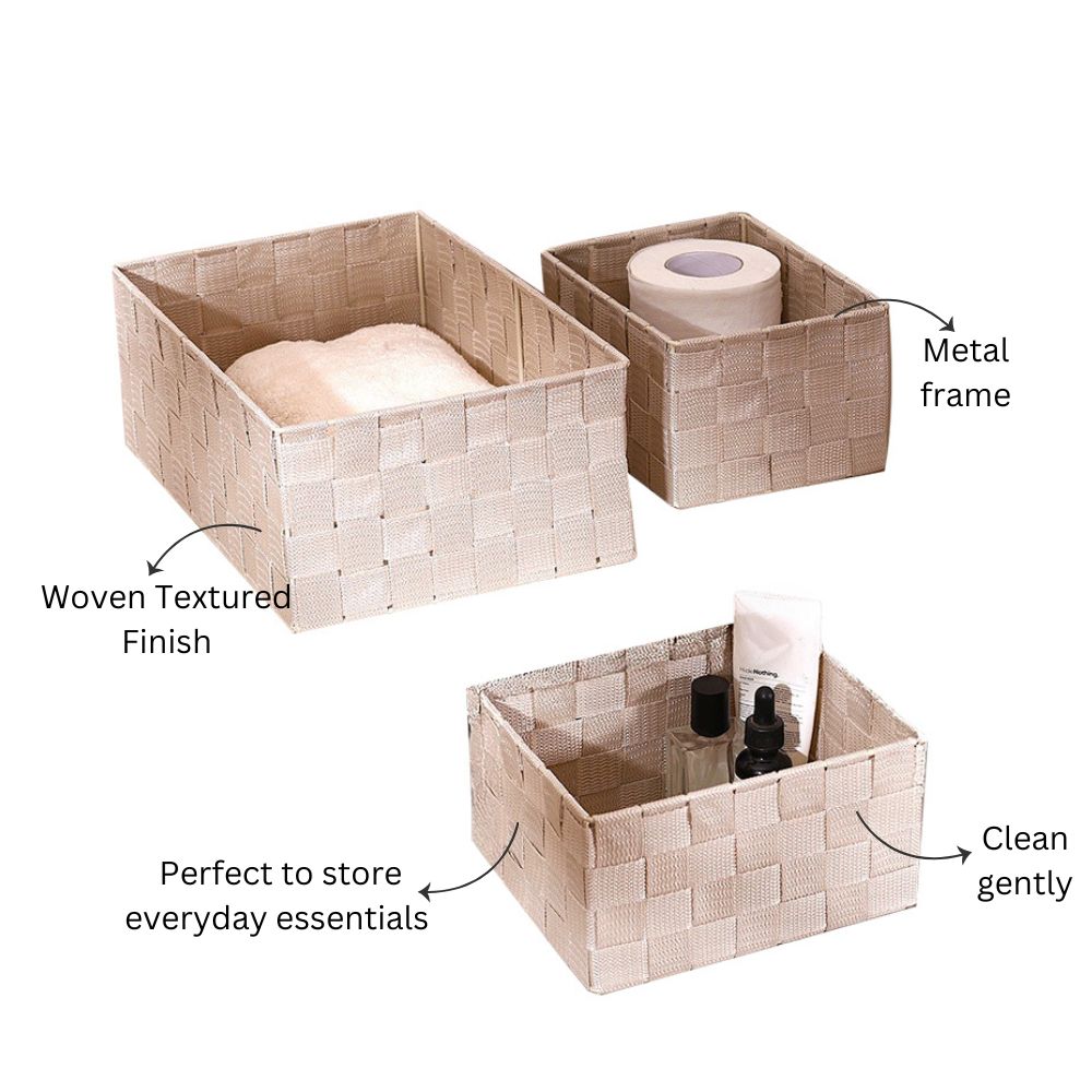 Otto Storage Baskets, Set of 3 - Beige