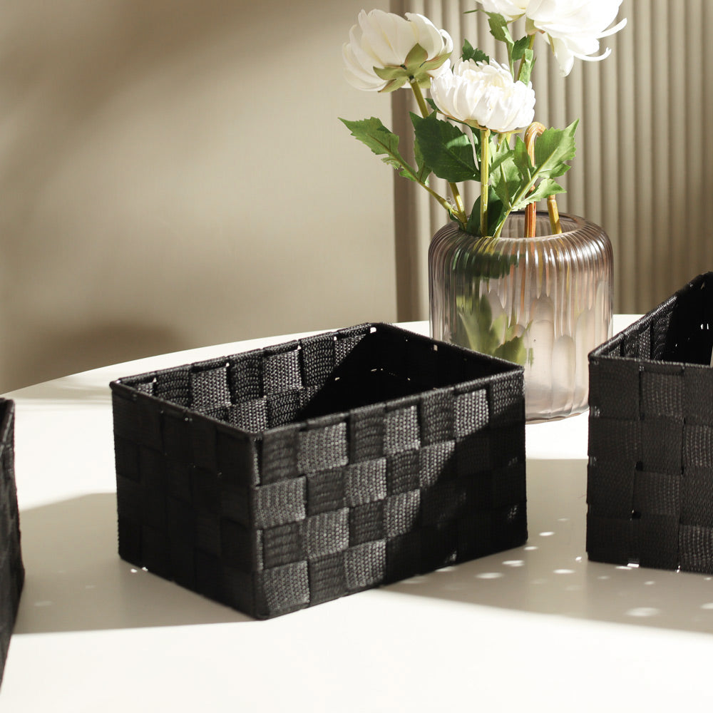 Otto Storage Baskets, Set of 3 - Black